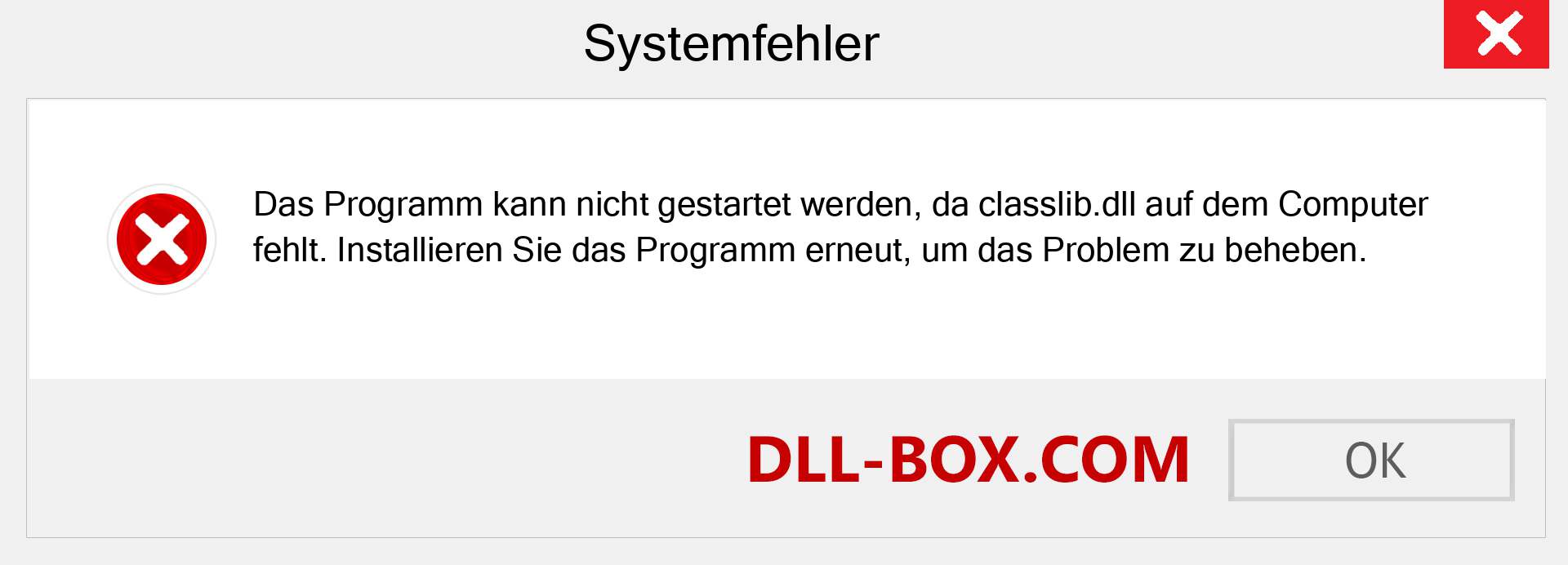 classlib.dll-Datei fehlt?. Download für Windows 7, 8, 10 - Fix classlib dll Missing Error unter Windows, Fotos, Bildern